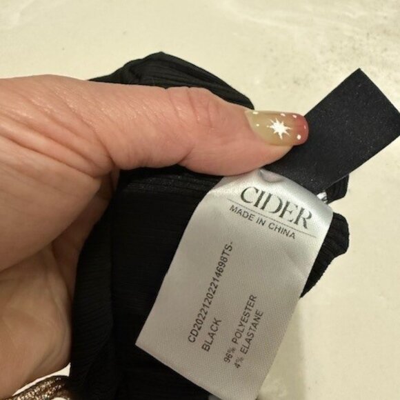 Cider Womens Black loose and flowy dress pants with Elastic waist band Sz M - Picture 3 of 5